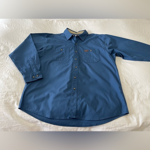 Carhartt 384-19 | Men’s SZ XL | Tradesman Carpenter Blue Long Sleeve Work Shirt - Picture 1 of 12